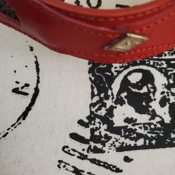 Nocona Belt Company Vintage Red Silver Leather Western Belt 387 Size 30 main image 6